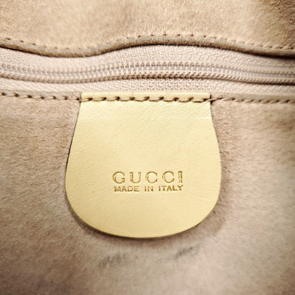 GUCCI Leather Hobo Bag Yellow Beige - Picture 7 of 10